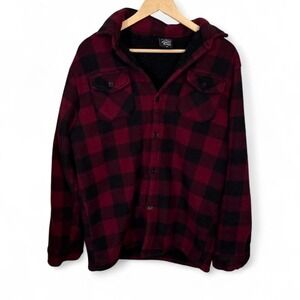 Original Deluxe Supply Sherpa Lined Buffalo Plaid Hooded Jacket Mens M